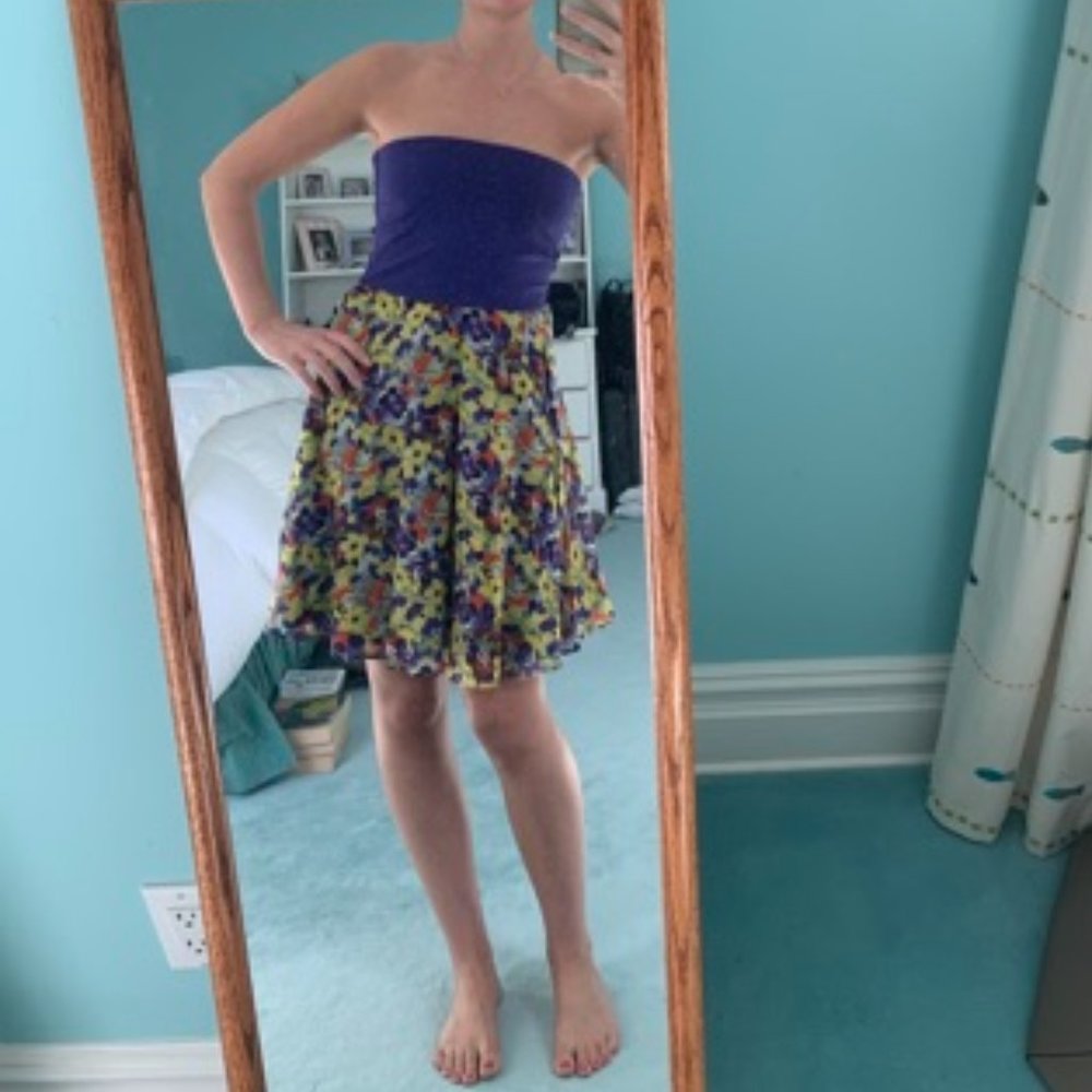 Alice + Olivia Flower Strapless Dress